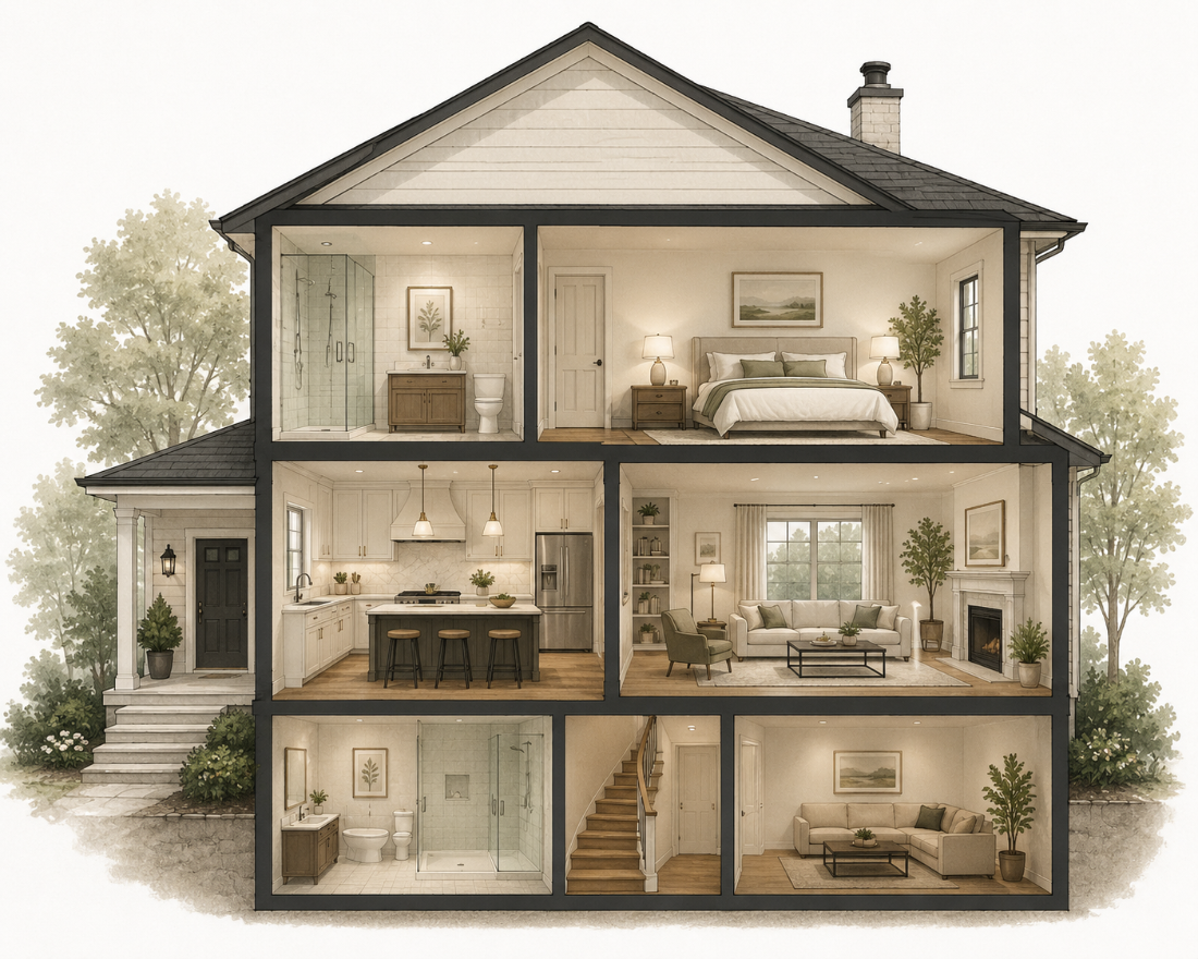 Cutaway house diagram